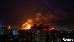 «Основний напрямок удару – місто Київ», повідомило командування. На фото: вибух у Києві, ніч проти 17 червня 2025 року