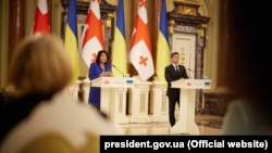 Президенти України та Грузії Володимир Зеленський та Саломе Зурабішвілі, Київ, 23 червня 2021 року