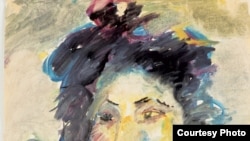 Анатолий Зверев. Портрет актрисы Самойловой. 1958, Бумага, акварель