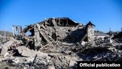 Armenia- A building damaged by recent shelling in Stepanakert, 17Oct2020