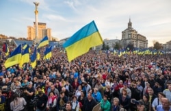 Під час акції «Ні капітуляції!» у День захисника України. Київ, 14 жовтня 2019 року