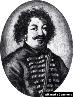 Степан Разін (Разі) (бл. 1630 – 1671) – очільник повстанців під час Селянської війни 1667–1671 років у Московському царстві. Гравюра близько 1671 року. Його батько належав до козацької старшини Війська Донського, а мати, швидше за все, була кримською татаркою