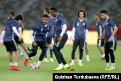 Бириккен Араб Эмираттарынын курама командасы машыгуу учурунда. Абу-Даби шаары.