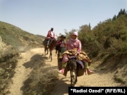 Таджикская семья перебирается из одного селения в другое. 5 августа 2011 года.