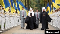 Глава УПЦ КП патріарх Київський і всієї Руси-України Філарет (на передньому плані ліворуч) під час відзначення Дня Незалежності України (архівне фото)