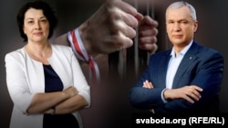 Сябра асацыяцыі сваякоў палітвязьняў і Каардынацыйнай Рады Сьвятлана Мацкевіч, кіраўнік Народнага антыкрызіснага ўпраўленьня Павал Латушка. Вызваленьне палітвязьняў, званок Трампа Лукашэнку. Ілюстрацыйны каляж. 