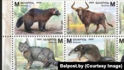 Жывёлы, зьніклыя з тэрыторыі Беларусі — паштовыя маркі