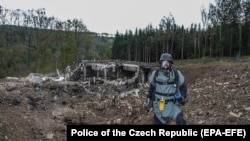 Чехия. Врбетициедеги ок-дары сакталган кампанын жардыруудан кийинки көрүнүшү. 20-октябрь, 2021-жыл. 