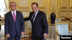 Ֆրանսիա - Ֆրանսիայի նախագահ Ֆրանսուա Օլանդի և Հայաստանի նախագահ Սերժ Սարգսյանի հանդիպումը Ելիսեյան պալատում, Փարիզ, 1-ը հոկտեմբերի, 2013թ․