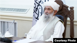 ملا حسن آخند رئیس الوزرای حکومت طالبان.