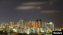 Իսրայել - Հակաօդային պաշտպանության «Երկաթե գմբեթ» համակարգը չեզոքացնում է Գազայի հատվածից արձակված հրթիռները, Աշկելոն, 20-ը մայիսի, 2021թ․