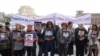 Armenia -- Relatives of people killed in the March 2008 post-election clashes protest in downtown Yerevan, 7 April 2010.