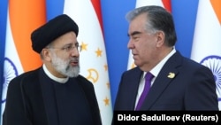 Эмомали Рахмон и Ибрагим Раиси, Душанбе 17 сентября 2021 года.