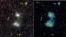 The first composite images from the Max Planck Institute for Extraterrestrial Physics' eROSITA show a neighboring galaxy, the Large Magellanic Cloud, and two interacting clusters of galaxies at a distance of about 800 million light years from Earth.