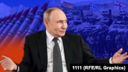 Коллаж: Путин и война