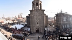 Armenia - Thousands of people attend the funeral of 6-month-old Seryozha Avetisian, Gyumri, 21Jan,2015
