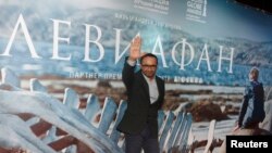 Андрей Звягинцев "Левиафан" фильмының Мәскәүдәге премьерасында. 28 гыйнвар 2015