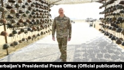 Ադրբեջանի նախագահ Իլհամ Ալիևը Բաքվում բացված «Ռազմավարի պուրակում», 12-ը ապրիլի, 2021թ․