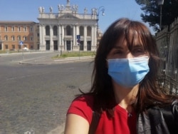 Кореспондентка Радіо Свобода Наталка Кудрик. 11 квітня 2020 року