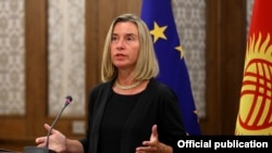 Евробиримдиктин тышкы саясат боюнча башкы комиссары Федерика Могерини. Бишкек. 6-июль, 2019-жыл.