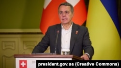 Швейцариянын Тышкы иштер министри Киевдеги иш сапары учурунда. (архивдеги сүрөт).