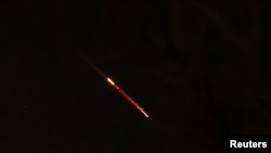 Атып түшүрүлгөн ракета. Иерусалим, Израил. 