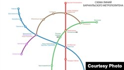 Схема линий барнаульского метрополитена с сайта barnaul-metro.ru