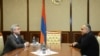 Armenia -- President Serzh Sarkisian meets official runner-up of Armenia’s presidential election, Raffi Hovannisian, at the presidential palace, 21Feb2013 
