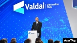 Ռուսաստան - Ադրբեջանի նախագահ Իլհամ Ալիևը ելույթ է ունենում «Վալդայ» համաժողովին, Սոչի, 4-ը հոկտեմբերի, 2019թ․