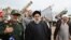 Iranian President Ebrahim Raisi (center) is seen visiting a naval base of the Islamic Revolutionary Guards Corps in Bandar Abbas in southern Iran on February 2.
