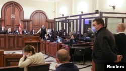 Тбилиси. Экс-президент Саакашвилиге каршы жүрүп жаткан сот жараяны.