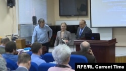 Катерина Тихонова на защите диссертации в МГУ