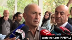 Armenia - Former President Robert Kocharian talks to journalists, Yerevan, October 11, 2024.