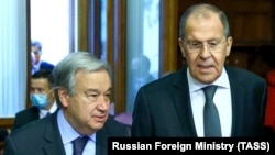 ՄԱԿ-ի գլխավոր քարտուղար Անտոնիու Գուտերեշ և ՌԴ ԱԳ նախարար Սերգեյ Լավրով, արխիվ