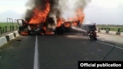 Armenia - The scene of a deadly road accident in the Ararat province, July 6, 2019. 