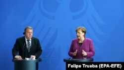 Меркель и премьер-министр Дании 12 апреля