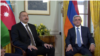 Швейцария -- Президенты Армении и Азербайджана - Серж Саргсян (справа) и Ильхам Алиев, Женева, 16 октября 2017 г.