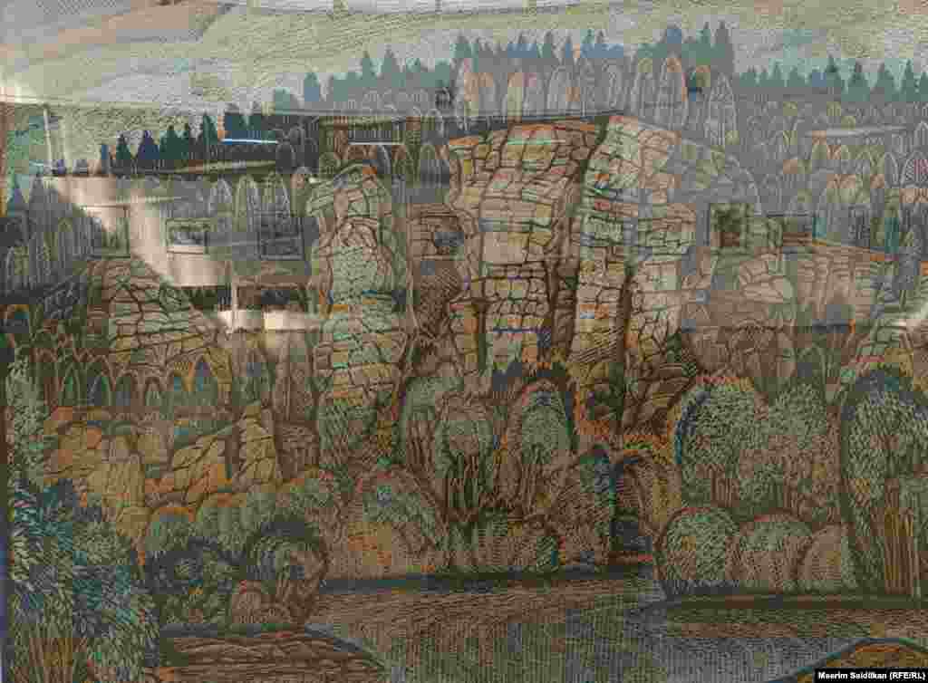 Ф. С. Шаймухаметовдун &quot;Салават аскасы&quot;аттуу эмгеги түстүү линогравюра, 2014-жыл.&nbsp;