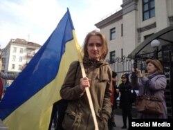 Олександра Дворецька на мітингу в Криму (архівне фото)