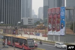 Джакарта қаласының орталық көшелерінің бірі. 16 тамыз 2018 жыл.