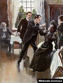 Сидни Паджет. Иллюстрация к рассказу «Золотое пенсне». 1904