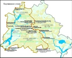 Берлин дубалынын картасы.