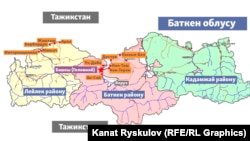 Баткен облусу.  Тажикстандык аскерлердин аткылоосунан жабыркаган айылдар. 