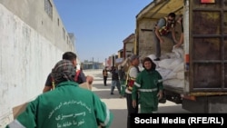 Кыргызстандан Ооганстанга жеткирилген гумжардамды кампага түшүрүү учуру. 