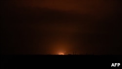 Зарево после одного из ударов по Павлограду, июль 2025 года