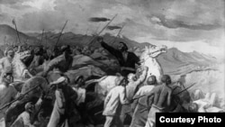 С.Чуйковдун 1916-жылкы кыргыздардын улуттук боштондук көтөрүлүшүн чагылдырган чыгармасы. 1931-жыл. 