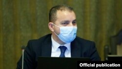 Armenia -- Armenian Economy Minister Vahan Kerobian attends a cabinet meeting in Yerevan, January 14, 2021.