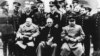 Во время работы Ялтинской конференции союзников. Ливадия, 1945 год. На снимке: Премьер-министр Великобритании У.Черчилль, Президент США Ф.Д.Рузвельт и Маршал Советского Союза И.В.Сталин. Фотохроника ТАСС