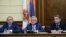 Armenia -- President Serzh Sarkisian (C) introduces new Prime Minister Hovik Abraamian (L) and thanks outgoing Prime Minister Tigran Sarkisian (R), Yerevan, 13Apr2014