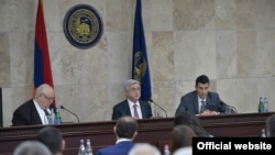 Armenia - President Serzh Sargsyan speaks at Yerevan State University, 25Dec2017.